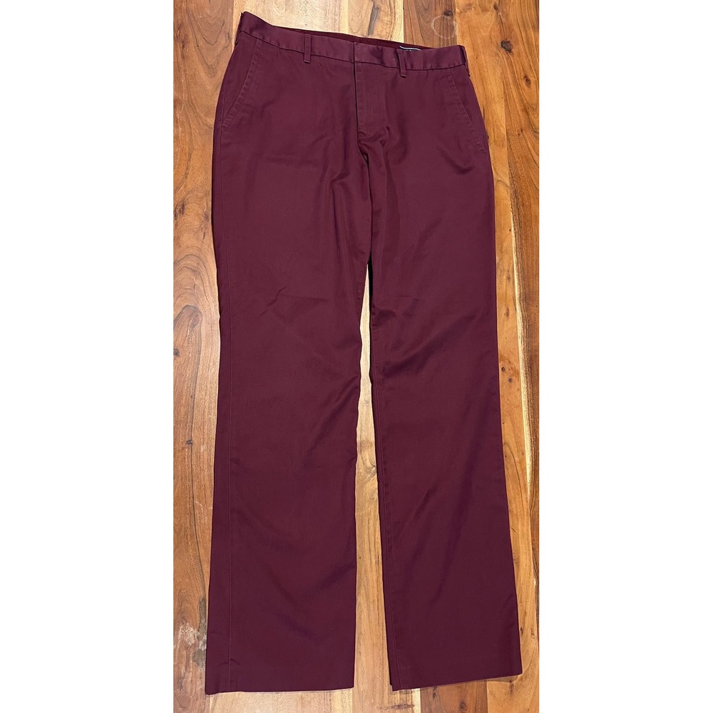 Bonobos Sunday Straight Fit Chinos Burgundy Maroon Mens 31x32 Pants